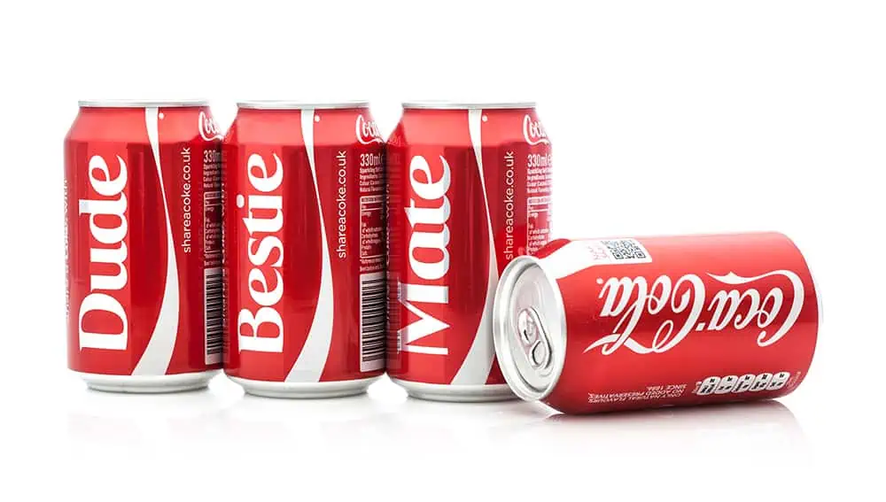 Personalised coke can drink labels